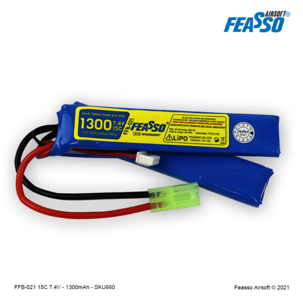 Bateria LiPO 15C - 7.4V - 1300mAh - Imagem 2