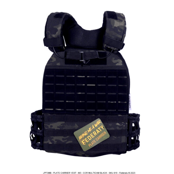 Colete Tático Modular PLATE CARRIER VEST M3 MULTICAM BLACK - Imagem 2