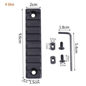 Trilho Metal 9(10cm) Slots Preto p/ M-Lock