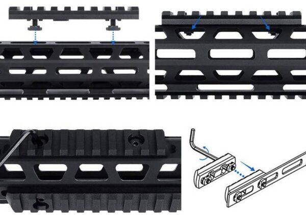 Trilho Metal 9(10cm) Slots Preto p/ M-Lock - Imagem 2