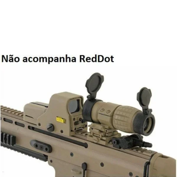 Mira Magnifier 3x Zoom Tan 22mm Airsoft - Imagem 3