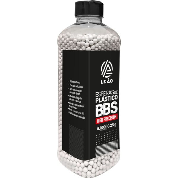 Esfera Airsoft BBs Leão 0.25g 6mm pote com 5000 bolinhas - Imagem 2