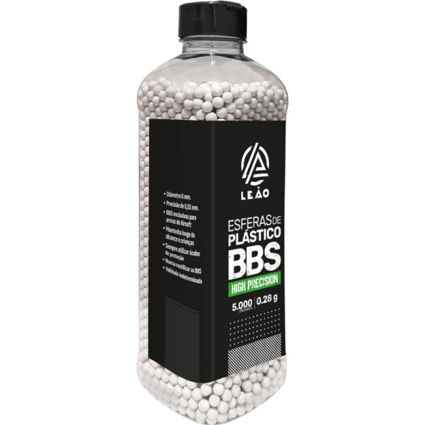 Esfera Airsoft BBs Leão 0.28g 6mm pote com 5000 bolinhas - Imagem 2